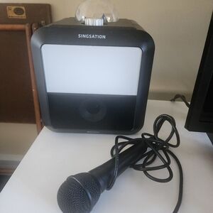 Black Karaoke Machine with Microphone